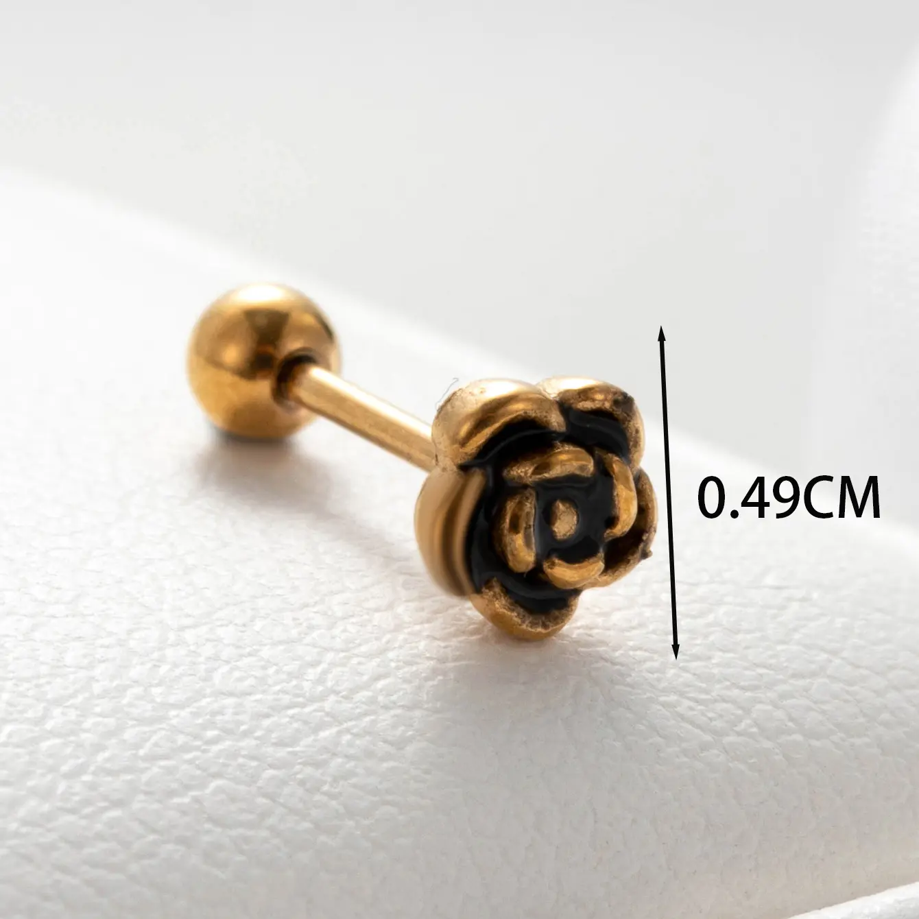 1 Piece Simple Series Classic Flower Titanium Steel  18K Gold Plated Women's Stud Earrings h5 